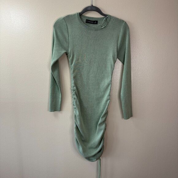 REVOLVE/Lioness Military Mind's Long Sleeve Ruched Knit Mini Bodycon Dress - Picture 3 of 5